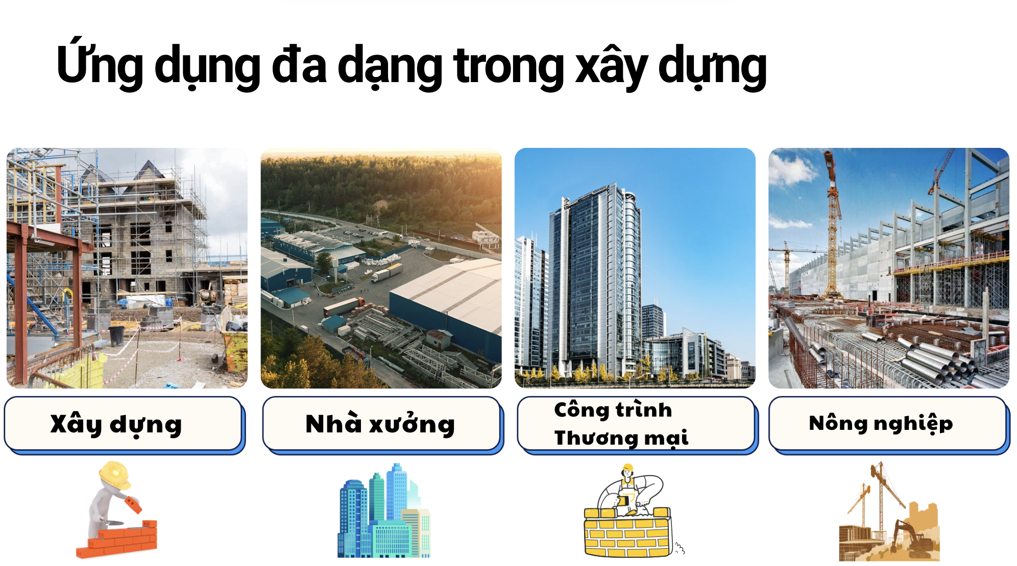 Ứng dụng đa dạng trong xây dựng